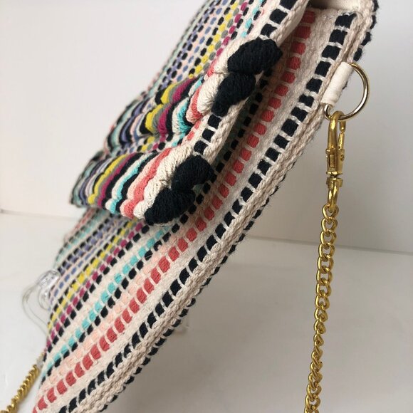 Sole Society Multicolor Woven Clutch Purse NEW